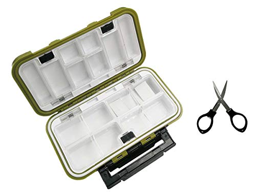 Waterproof Fishing Lure Box Spoon Hooks Baits Storage Tackle Box Containers for Casting Fishing Fly Fishing,Large/Medium/Small Lure Case - color: Green-Medium