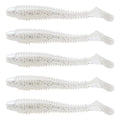 MAFIMOEA50/40/30Pcs Paddle Tail Swim Baits Lures Fishing Soft Plastic Lure Kit for Bass Trout Walleye Crappie 5.5cm 6.5cm 7.5cm - color: White, size: 7.5cm/2.95in-30pcs