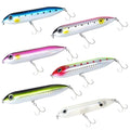 6 Pcs Topwater Fishing Lure, Top Water Lures for Saltwater and Freshwater, Rattling Line Float Lure, Pencil-Shaped Lures Simulated Fishing Hooks 0.46 oz, for Catfish Bass, Mullet