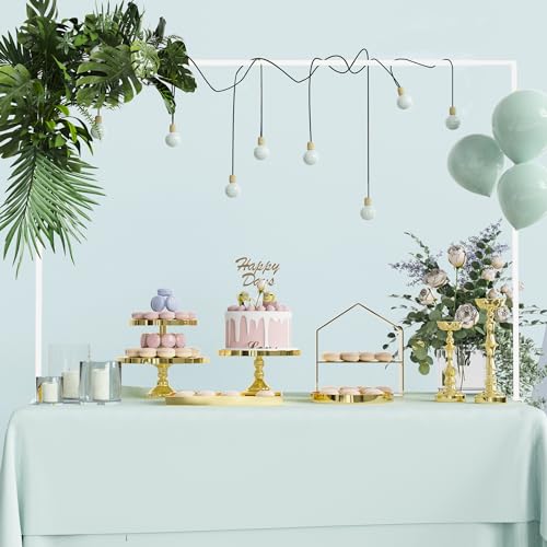 Over The Table Rod Stand with Clamps Adjustable 13''-42'' Tall 29"-98" Length White Table Arch Hanging Stand for Wedding Birthday Party Halloween Christmas Decoration - color: White