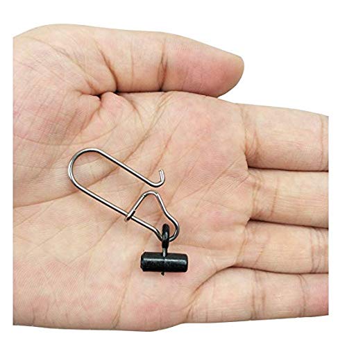 Persei 25pcs Fishing Line Sinker Slide with Duo-Lock Snap High-Strength Sinker Slider Stainless Steel Snap Kit