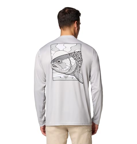 Columbia Men's Terminal Tackle PFG Fish Shine Long Sleeve - color: Cool Grey/Pfg Trout Shine, size: Large