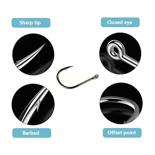 Dyxssm Small Fishing Hooks for Freshwater, 1000pcs 600pcs 400pcs Trout Fish Hook Set, 10 Sizes #2-#20 - color: Black, style: 1000pcs (#2-#20)