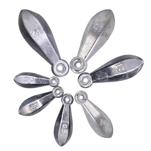 Sougayilang Fishing Weights Sinkers Bank Sinkers Bullet Weights for Surf Fishing Pier Bank Fishing Saltwater Fishing Gear 1oz to 12oz - size: 10oz 4pcs