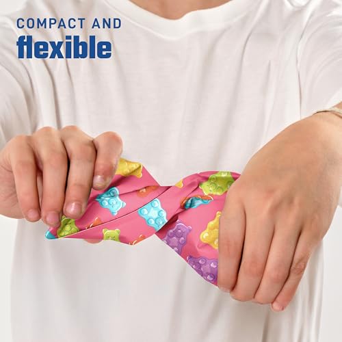 Fit & Fresh Cool Coolers 2 Pack Soft Ice for Lunch Bags, Flexible Stretch Nylon, Durable, Reusable Lunch Box Ice Packs, Soft Ice, Reusable Freezer Packs, Lunch Ice, Easy to Clean, Gummy Bears - color: Gummy Bears (2 Pack), size: Standard
