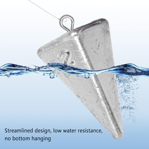 Pyramid Sinkers Assorted Weights 2oz 3oz 4oz, Lead Surf Fishing Sinkers for Saltwater Beach Bottom Fishing (5-8 Pack) - size: 2oz-8pcs