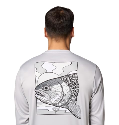 Columbia Men's Terminal Tackle PFG Fish Shine Long Sleeve - color: Cool Grey/Pfg Trout Shine, size: X-Large