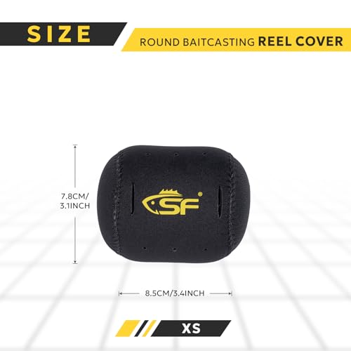 SF Neoprene Conventional Reel Covers Round Reel Case Protective Cover Shield Pouch, XXS/XS/S/M/L/XL/XXL Size, Black - color: Black-3Pcs-XS