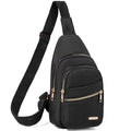 Banelu Small Crossbody Sling Bag Sling Backpack, Cross Body Bag Crossbody Purses for Hiking Traveling Outdoors - color: I Black