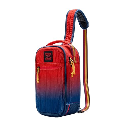 Coleman Stranger Things Outdoor Gear Collection, Limited Edition Stranger Things & Coleman Upside Down Camping Assortment, Cooler/Chair/Tent/Sleeping Bag - style: Soft Cooler (Red Fade)