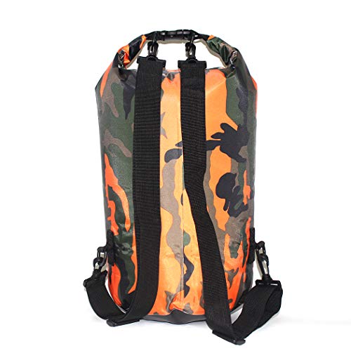 Waterproof Dry Bag 2L/5L/10L/15L/20L/30L, Roll Top Sack Keeps Gear Dry for Kayaking, Rafting, Boating, Swimming, Camping, Hiking, Beach, Fishing with Free Waterproof Phone Case - color: Orange, size: 15L