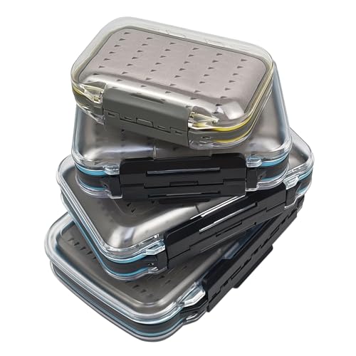 Aventik Waterproof Fly Box for Fly Fishing Double Sides Large Capacity Fly Fishing Box Streamer & Dry Fly Storage Saltwater & Freshwater - size: Size C:6.08x4x1.57inch