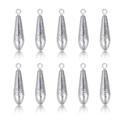 10 Pack Drop Shot Fishing Weights Kit, Drop Shot Weights, Fishing Bottom Sinkers Lead Weight for Bass Fishing Lures or Other Fish - style: 20 G / 0.71 Oz