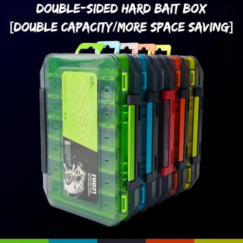 Waterproof Double-Sided Fishing Tackle Storage Box – Small Green Lure Organizer for Hooks, Accessories & Terminal Tackle, Portable & Clear Case - color: Green, size: Small