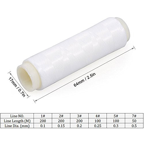 Lixada 4Pcs High Tensile Elastic Bait Thread Sea Fishing Line - size: 5