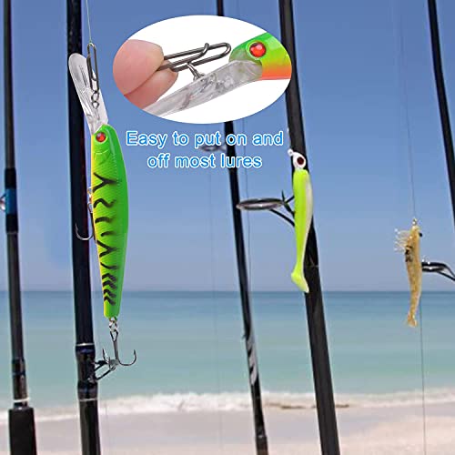 Fishing Power Clips Kit,40PCS High Strength Stainless Steel Speed Clip for Fishing Lure Quick Change, Freshwater Saltwater Crankbait Popper Lures Quick Snap Connector Tackle