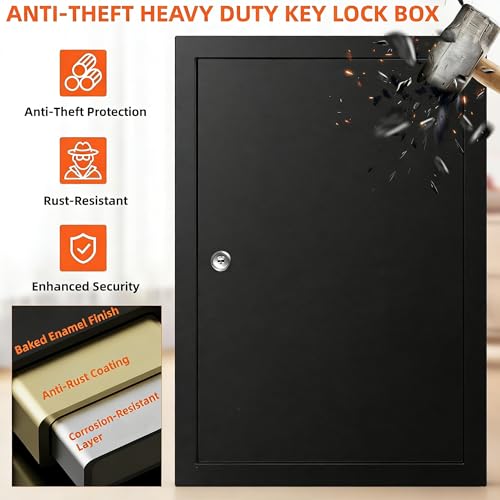 Nebakne 150 Keys Cabinet Organizer Wall Mount, Heavy Duty Key Lock Box with Key Hooks & 150 Tags Key Labels, Security Lockbox for Valets, Hotels, Car, Office Key Management & Storage - color: Black, size: 150 Key Hook