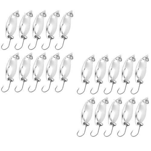 20Pcs Spoon Fishing Lures Kit – Metal Wobbler Baits with Single Hooks for Trout, Bass, Panfish in Freshwater & Saltwater Fishing - size: Silver-5g