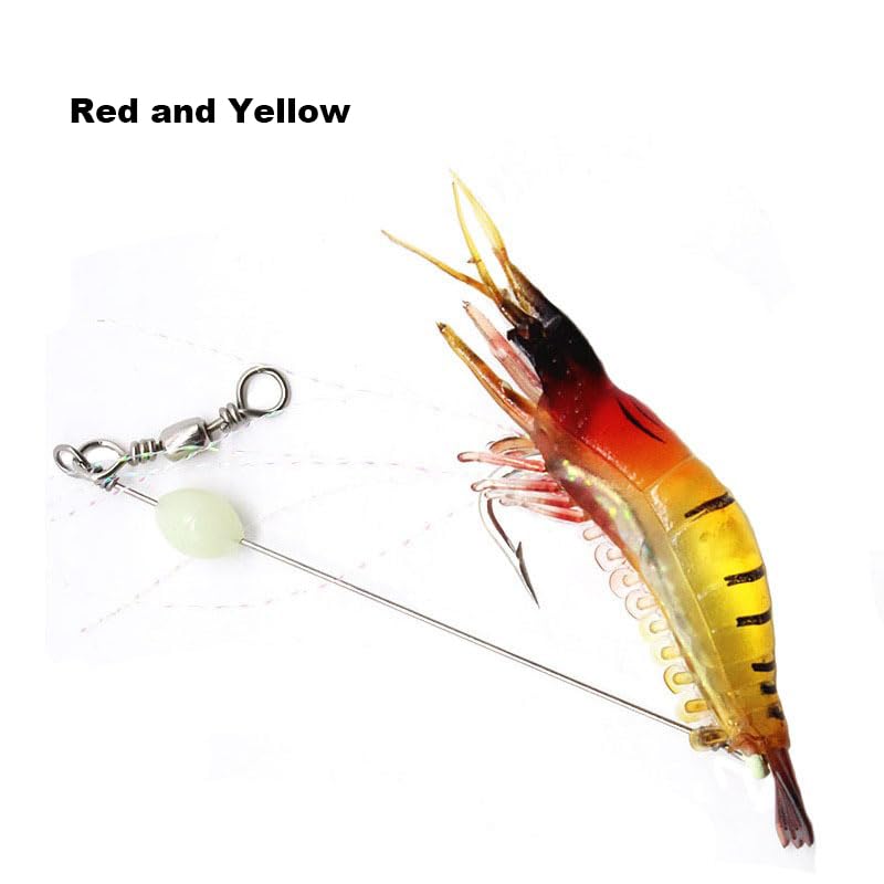 WOLFSKIN Fishing Lures Kit, Fishing Baits Set, Included Crankbaits, Curly Tail Jigs, Spoons, Hooks, Weights, Fishing Accessories with Tackle Box, for Carp, Bass, Freshwater Saltwate - color: 16p Shrimps kit