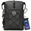 STOVER 5/10/25/30/40/55L Waterproof Dry Bag- Roll-Top Backpack w/Phone Case- Kayaking, Hiking, Camping, Boating- Men/Women - color: 55l Black (With Phone Case), size: 55L