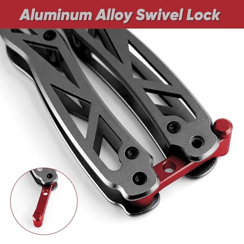 Ashconfish Fish Lip Gripper Pliers - Upgraded Muti-Function Aluminum Alloy Hook Remover and Split Ring Pliers for Fly Fishing, Ice Fishing, Fishing Gear (Dark Grey) - color: Dark Grey