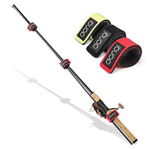 DONQL Fishing Pole Straps Belt Fishing Rod Ties Stretchy Rod Straps Fishing Rod Belt Holders for Casting Rods (3Colors,6Pcs) - color: Green-6pcs