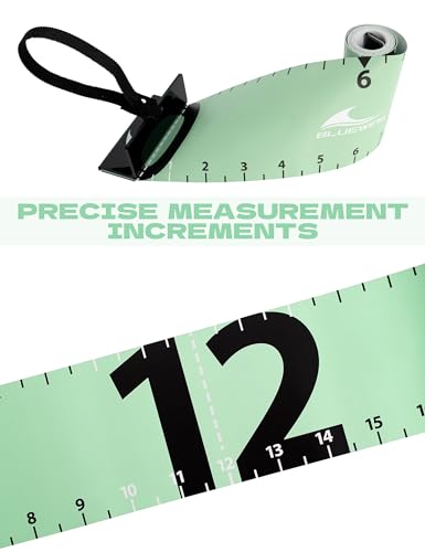 BLUEWING 60"" Fishing Ruler Portable Roll Up Fishing Ruler Folding Fish Measuring Tape with Bump Board Waterproof Fishing Measurement Tool, Green - 60in - color: Green - 60in