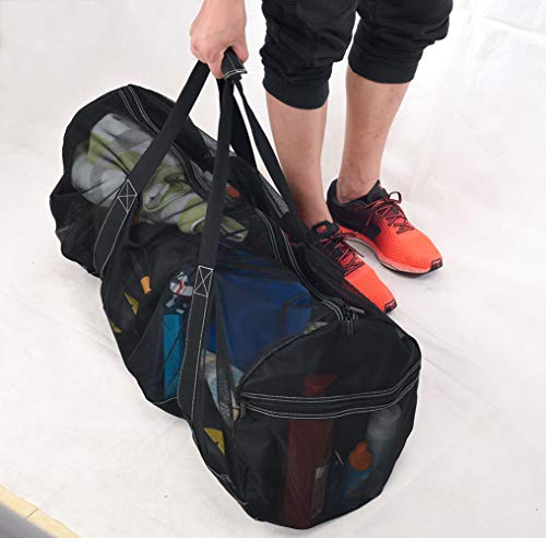 Bulex 37 Inch XXL Mesh Duffle Bag for Scuba Dive or Snorkel Gear, Extra Large Snorkeling Equipment Carry Bag, Ideal for Beach Pool Swimming Free Diving Kayak Spearfishing