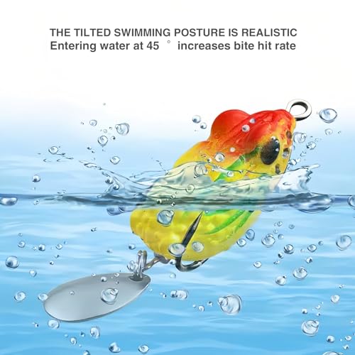 5PCS Frog Lures for TopWater Bass Fishing Lures,Freshwater and Saltwater Fishing Gear Kit for 2026 Surprise Gift - color: 5F
