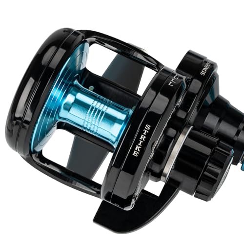THKFISH Slow Pitch Jigging Reel, 55lbs Max Drag 6.3:1,9+2 Stainless BB Lever Drag Saltwater Heavy Duty Trolling Reel Slow Jigging Reel Saltwater Fishing - size: WAVE-30-Left Hand