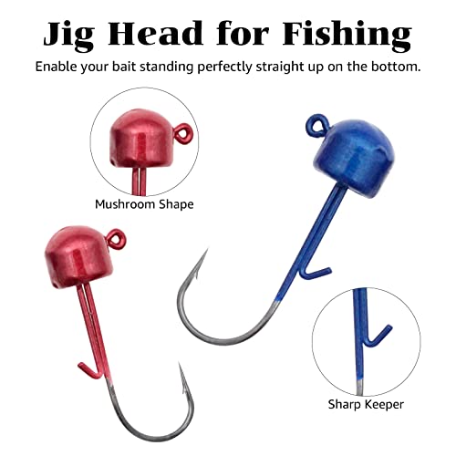 Ned Rig Kit for Bass Fishing – 25pcs/40pcs/60pcs/133pcs Finesse Soft Plastic Worms, Stick Baits, Swimbaits Lures with Shroom Ned Jig Heads, Complete Lure Set for Freshwater Fishing - color: 6 color-40pcs