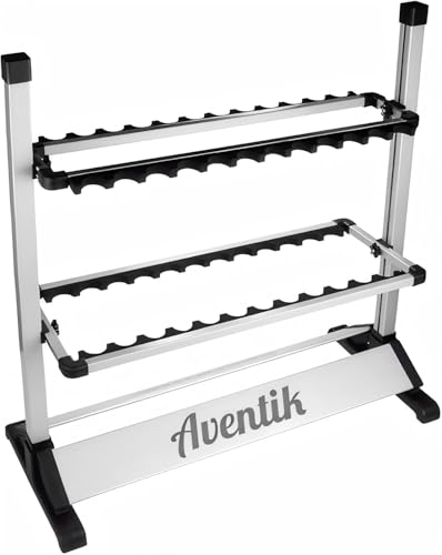 Aventik Fishing Rod Rack, 12&24 Rods Aluminum Fishing Rod Holder-Space Saving Oragnizer Perfect for Home Garage Storage Most Types of Fishing Rods and Combos (24 Rods Rack) - color: 24 Rods Rack