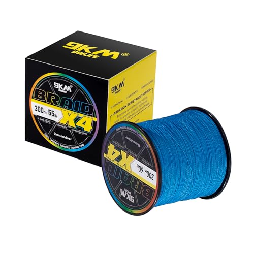 9KM DWLIFE Braided Fishing Line 8LB-120LB Dyneema Fishing Line, Zero Stretch & Anti-Bite Coating for Freshwater/Saltwater Fishing 4/8 Strands - color: Blue, size: 150m（164Yards)-15lb(4 Strands)
