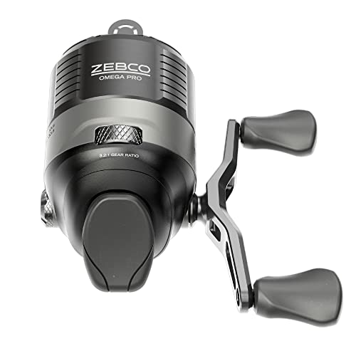 Zebco Omega Pro Spincast Fishing Reel, Dual Ceramic Pick-up Pins, Solid-Brass Pinion Gear, GlideLine ll Line Retrieval System, Pre-Spooled - size: 30