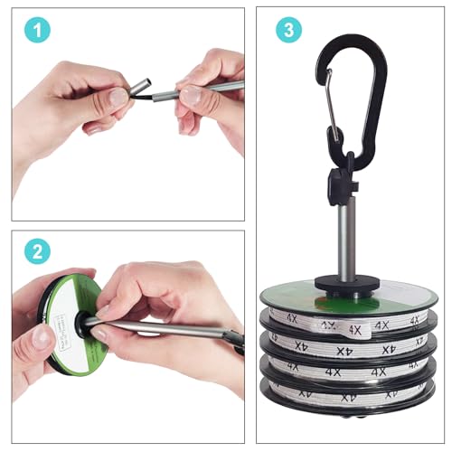 Eupheng Fly Fishing Tools Kit, Fly fishing forceps, Fly Fishing Tying Knot Tool, Fly Fishing Tippet Spool Holder, Zinger Retractor, Dry Fly Patch and Leader Straightener - color: Compact Set