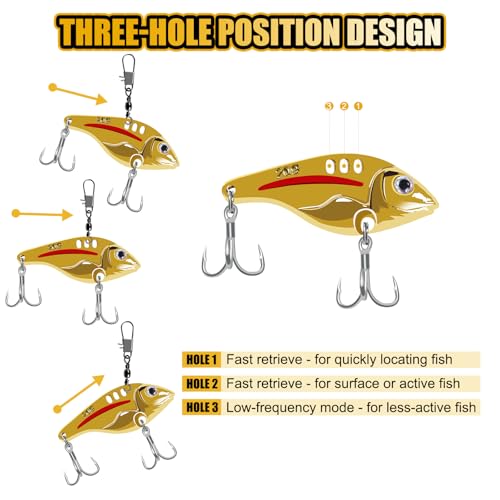 VIB Metal Lures Zinc Alloy Fishing Blade Spinner Bait with Treble Hooks Fishing Spoons Lures Pack of 5 - color: Blade Lures-A, size: 7g