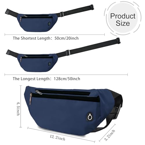 Fanny Pack for Women Men,Crossbody Fanny Pack Water Resistant Sports Waist Bag Pack, Belt Bag for Travel Hiking Running - color: 1pack-darkblue