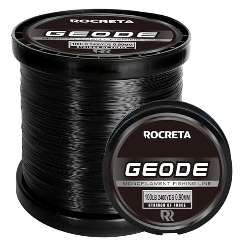 Geode Monofilament Fishing Line - Premium Resistant Nylon Mono Fishing Line 3-100lb - Superior Freshwater & Saltwater Mono Leader Materials 500/1200/2400yds - color: BLACK, size: 50LB(500YDS)