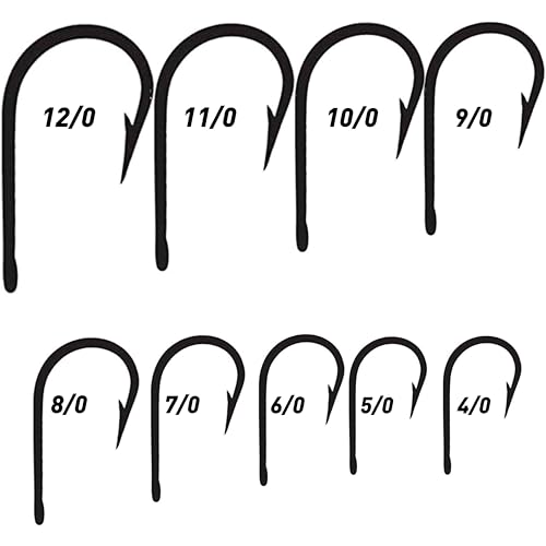 Fishing Hooks Saltwater Tuna Hooks, 15pcs Stainless Steel Big Game Hooks Forged Ringed Extra Strong Saltwater Fishing Tackle for Salmon Tuna Fishing - size: 7/0