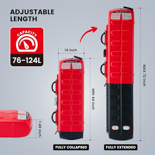 XCMAN Ski Case for Air Travel Hard Storage Portable Cart Case Suitable for Snowboards,Fishing Rods, Water skis,Spearfishing - size: 124L