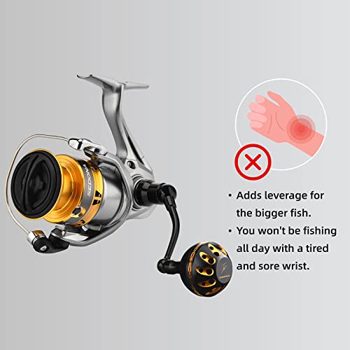 GOMEXUS Power Handle Compatible for Shimano Sedona FI Sahara FI Nexave FI Sienna FG Nasci FB Catana RC Spinning Reel Crank (Not for 22 Sahara FJ 21 Nasci FC) - color: Sahara FI (Old Version)
