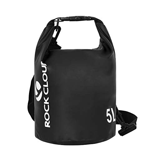 ROCK CLOUD Dry Bag Waterproof 5L Dry Sack for Kayaking Rafting Boating Beach Surfing Swimming Canoe Camping Hiking Fishing Ski, Black - color: Black, size: 5L