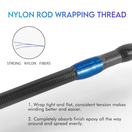 Aventik Fishing Rod Wrapping Thread for Guide Building 500D/100YDS 8PCS Nylon Thread Fishing Rod Repair Kit Fishing Rod Building Supplies - style: 8 Pack Rainbow Color Metallic Thread
