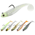 TRUSCEND Shadtale Easy Catch Soft Fishing Lures with BKK Hooks - Trembly Sinking and Vibrating Swim for More Bites, Pre-Rigged Swimbaits for Bass, Trout, Crappie, Walleye, Freshwater Saltwater Fishing - color: 4",5/8oz