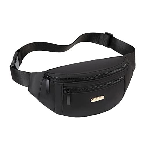 Fanny Packs for Men Women, Fashion Waterproof Waist Packs for Travel Walking Running Cycling Black - color: fashion black