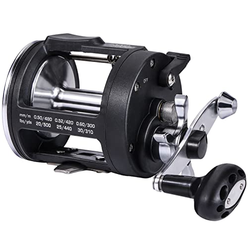 Sougayilang Trolling Reel, Level Wind Fishing Reel, Conventional Reel for Salmon and Catfish