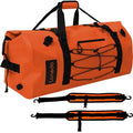 80L Dry Bag Large Waterproof Bag Roll-Top Heavy Duty Fishing Duffel Bag with Durable Straps & Handles for Kayaking Paddle boarding Boating Rafting Fishing - color: Orange