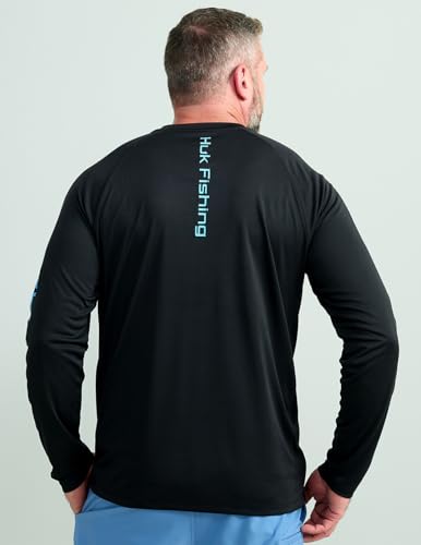 HUK Men's Pursuit Vented Long Sleeve Fishing Shirt (+30 UPF) - color: Black, size: Small