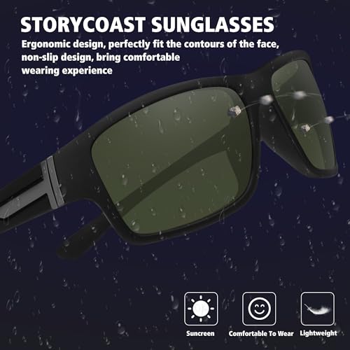 STORYCOAST Polarized Sports Sunglasses for Men Women Unbreakable Frame Cycling Fishing Driving - color: 3pack Black+black/Brown+black/Dark Green