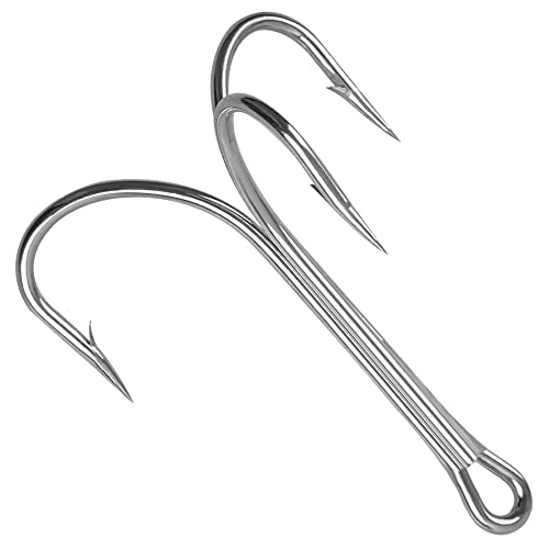 15/30pcs Classic Treble Fishing Hooks Large Size Silver Triple Barbed Fish Hook Strong Sharp Saltwater Fishing Hooks Size 4/0 6/0 7/0 8/0 9/0 10/0 - size: 8/0 - 15pcs